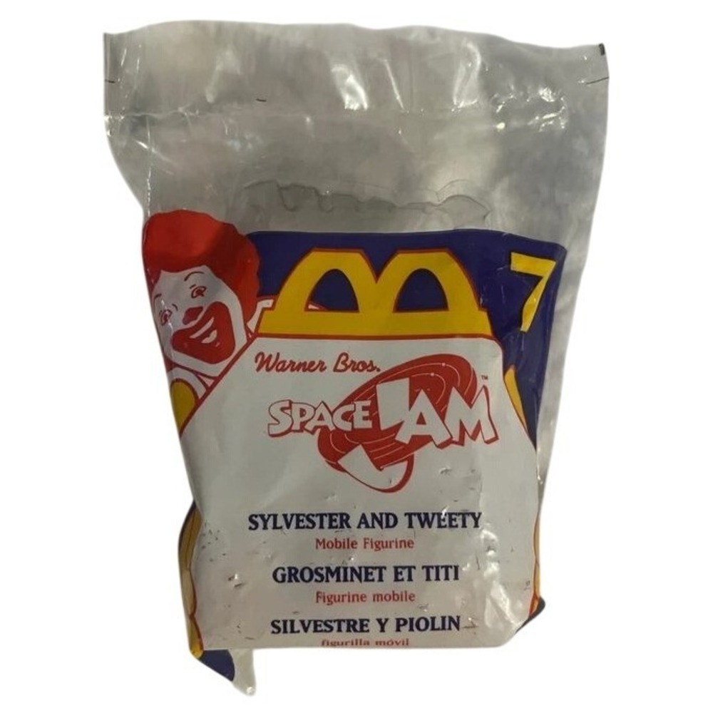 McDonalds Space Jam Sylvester Tweety Toy 1996 Vintage Sealed Happy Meal Figurine